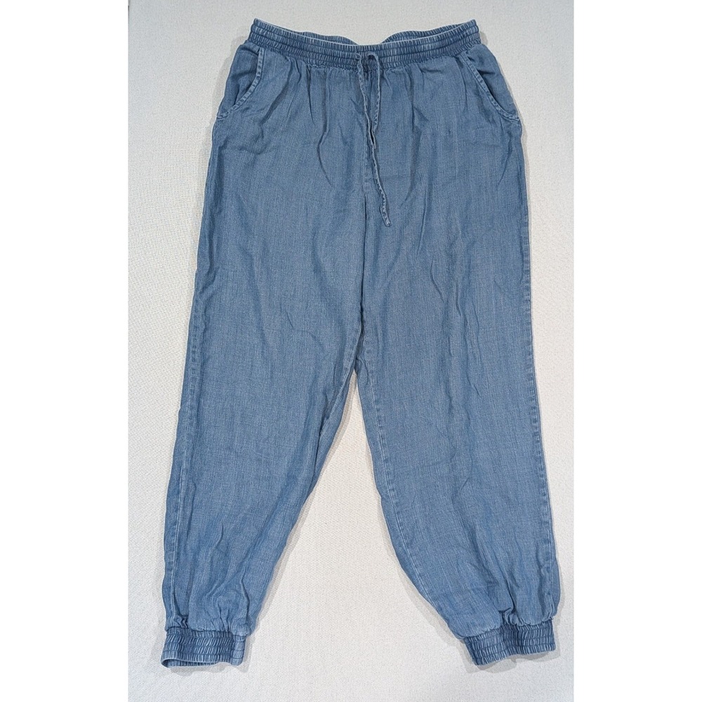Velvet Heart Joggers Women Large Blue Excellent Chambray Elastic Waist Pants